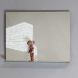 moving 2019 | objects in the miror are close | mirror, wax, ceramic, acryllic | 60 x 40 x 10