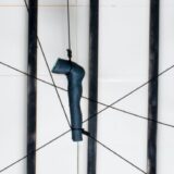 moving installation (detail) |  | ceramic, shoe polish, mirror, rope, wood  | 177 x 170 x 70 cm