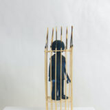 moving IN/OUT |  matchsticks, ceramic, pigment  | av 15 x 5 x  5 cm